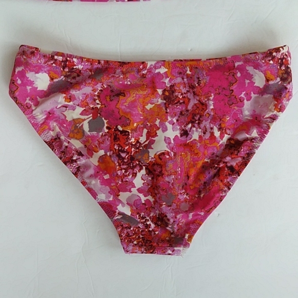 Profile Two Piece Padded Halter Tankini Swimsuit 6 Pink White - Picture 8 of 16